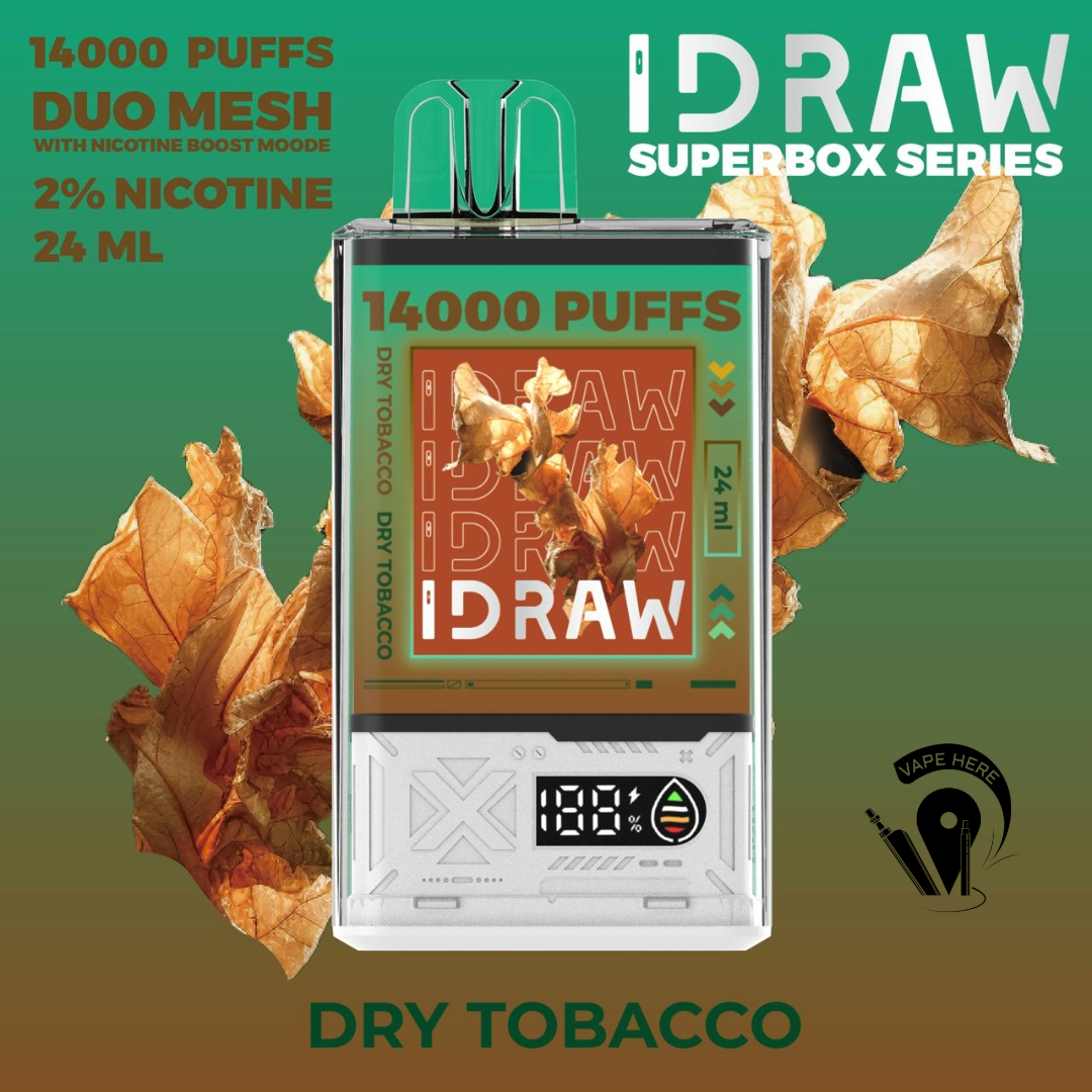 IDRAW SUPERBOX 14000 Puffs Disposable Vape Dry Tobacco UAE Ajman